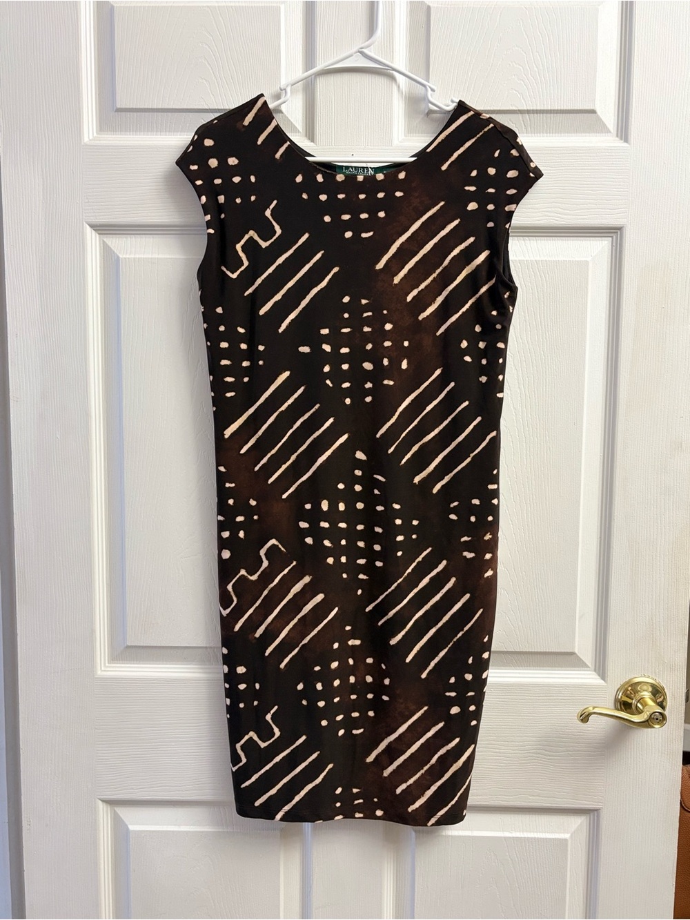 Lauren Ralph Lauren Women’s Brown Printed Petite Dress